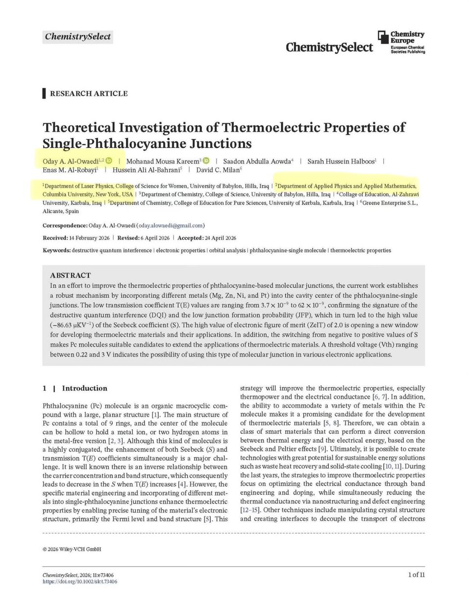 Spottingthespot's tweet image. The #papermill #fraud Oday A. Al-Owaedi (@al_owaedi) got fired by his university in Iraq for his fraud yet it seems that @Columbia hired him?? For real??? 

retractionwatch.com/2025/09/19/exc…