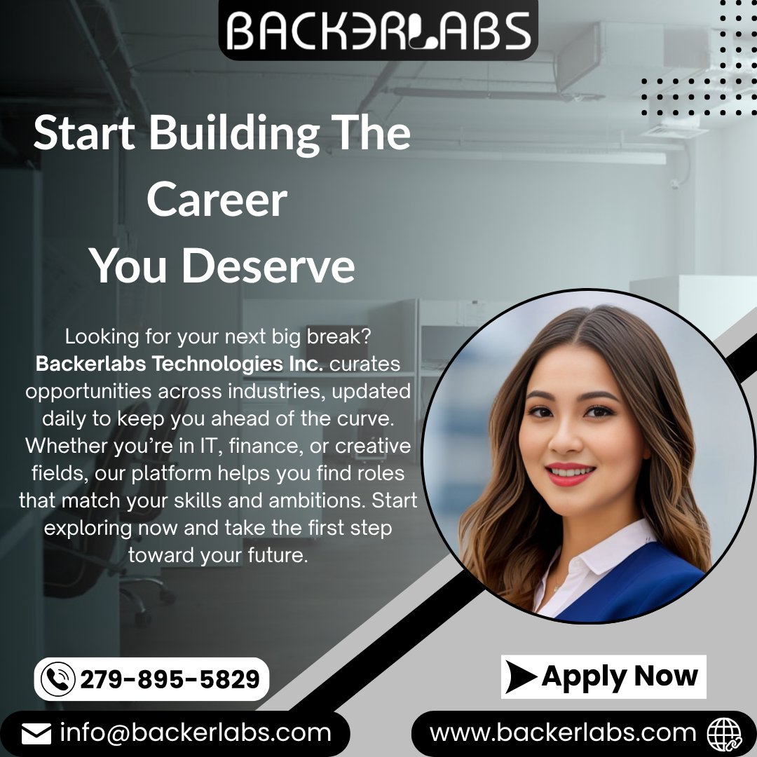 Backerlabstech's tweet photo. Backerlabs Technologies Inc. partners with growth-driven industries to open doors for talented candidates ready to make an impact. Reach out now to explore roles designed to match your career aspirations.

Call Now: +1 (279)-895-5829
Visit Us: https://t.co/mP2REtm9aH

#career https://t.co/CIUZRpyqHX