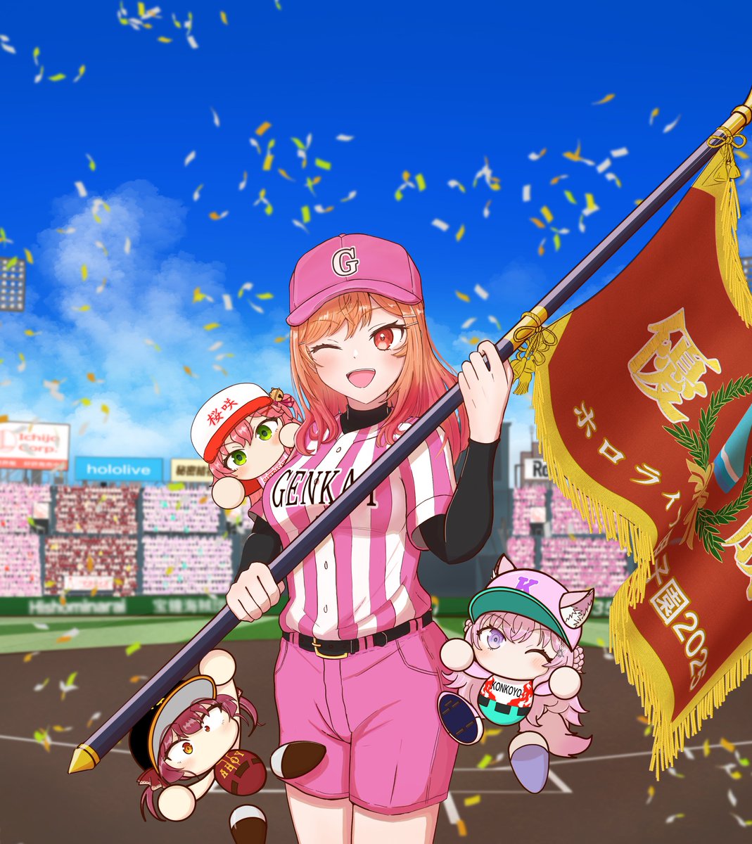 カウントダウン企画に参加させていただきました！
昨年のホロ甲優勝莉々華ちゃん！⚾️
 #ririkart #リリカウントダウンアート26
 #ホロ甲2025FA