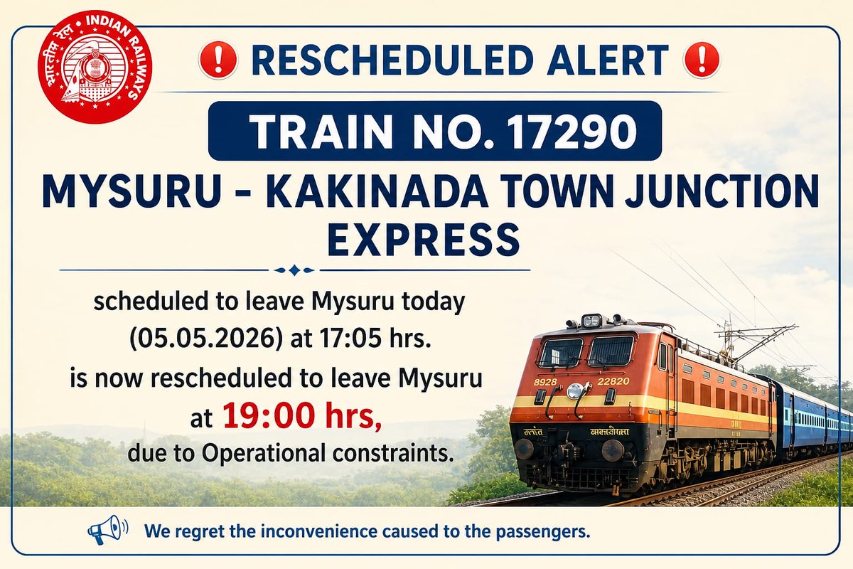 DrmMys's tweet image. Reschedule #Alert :

@SWRRLY 
#mysdivision