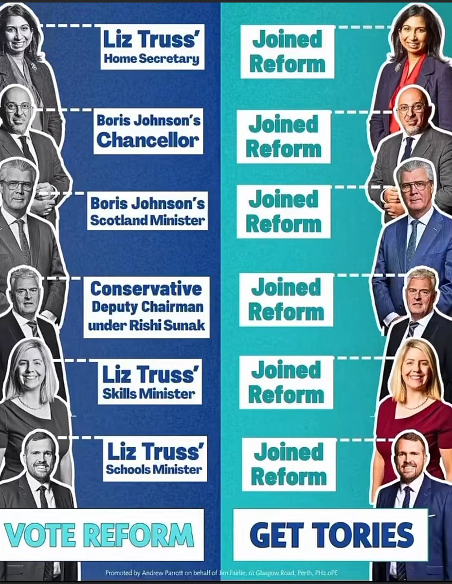 Twosidesofacoin's tweet photo. Turncoats.
They always were a bunch of #facists.
When someone shows you who they are, believe them the first time.
If you vote #Reform you get failed #Tories, frightened of losing their seats, so selfishly changing their allegiance hoping to keep their status. https://t.co/zfuumg7LWB