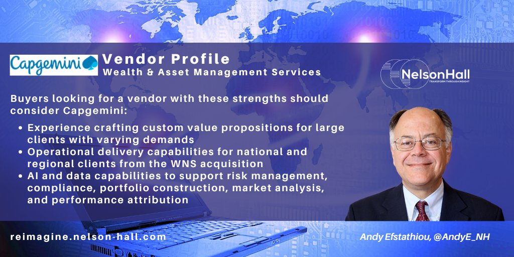 NHInsight's tweet image. A new report by @AndyE_NH provides a comprehensive and objective analysis of @Capgemini’s Wealth and #AssetManagement Services offerings, capabilities, and market and financial strengths:

reimagine.nelson-hall.com/reports/capgem…

#WealthManagement #AI #AgenticAI