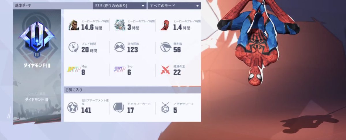 X_KeiGames's tweet image. 【PS4版 マーベルライバルズ(ソロ):シーズン7.5】
初めてから全モードや待機等を合わせて約340時間で､ダイヤモンドに達成しました！
皆さん応援ありがとうございました！🙏

#マーベルライバルズ 
#marvelrivals 
#マーベル
#marvel 
#ランク 
#ダイヤモンド 
#diamond 
#ダイヤ
#dia
#ps4