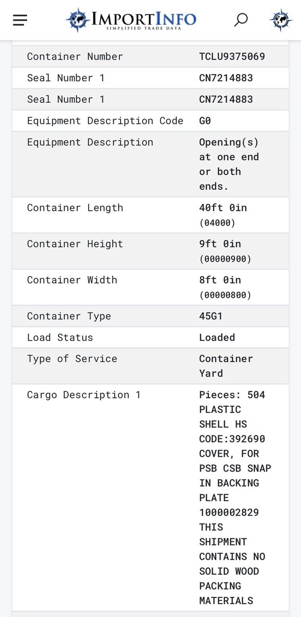 GrassmanWilliam's tweet photo. $EOSE 

🚨👀FIRST PRODUCT DELIVERED FOR INDENSITY?!👀🚨 

“PLASTIC SHELL HS CODE:392690 COVER, FOR PSB CSB SNAP IN BACKING PLATE 1000002829 THIS SHIPMENT CONTAINS NO SOLID WOOD PACKING MATERIALS”

HYS PLASTIC CO., LIMITED
HUAYISHENG INDUSTRIAL PARK, NO.4 IN FENGHUANG VILLAGE,FUYONG TOWN, FUYONG 518103 CN

@FreemyerGreg 
@philroberts
