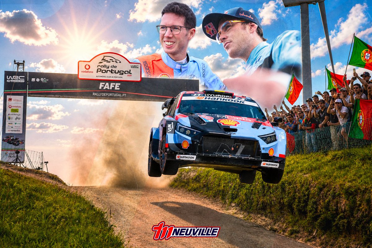 thierryneuville's tweet photo. We’re back on gravel — it’s WRC Rally Portugal 🇵🇹

#WRC #HMSGOfficial #Uhoda #RedBullMotorsports #HeliandCo #HyundaiBelux #BaumaStone #JOST #BellRacing https://t.co/rdTQ7kvkCt