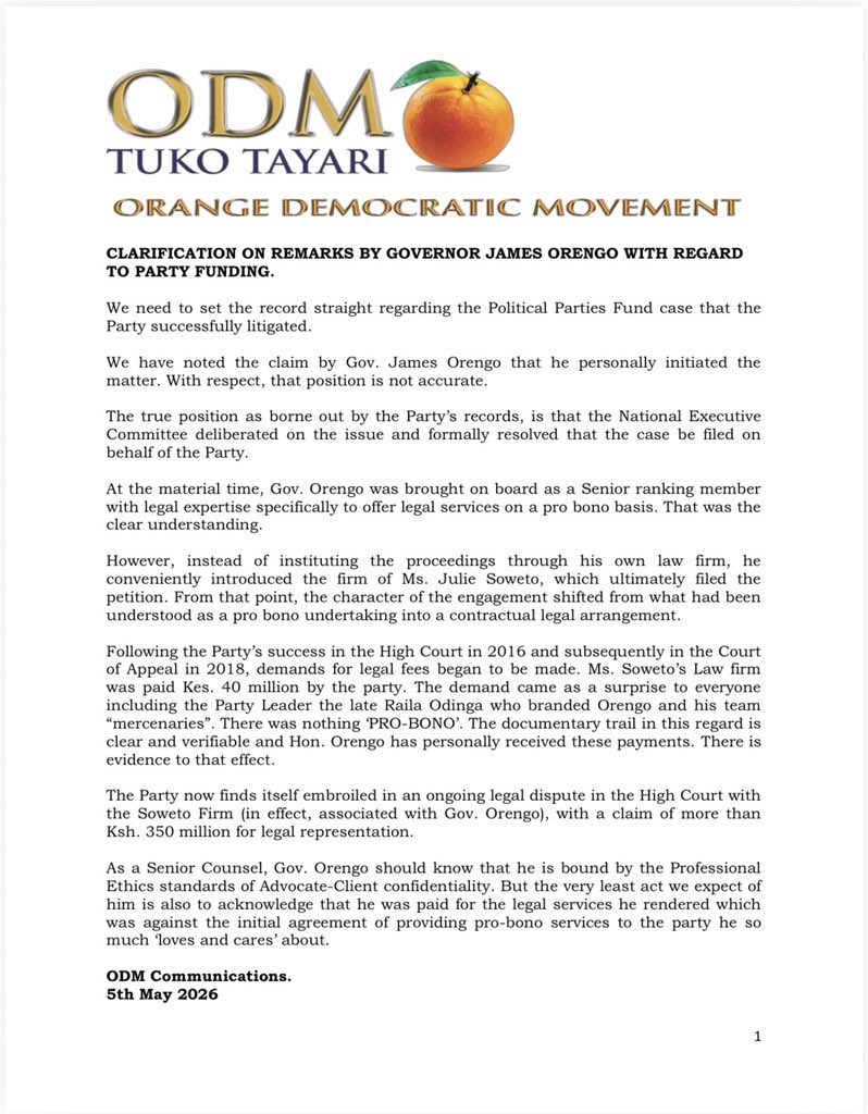 The ODM Party tweet media