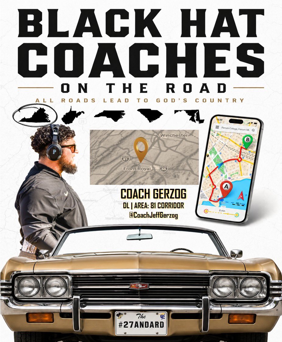 CoachJeffGerzog's tweet image. Making my way down 81! Going to see some champions today! More Future 🎩Black Hats🎩 that meet the #27ANDARD!

#BAM #LIT #LOVE