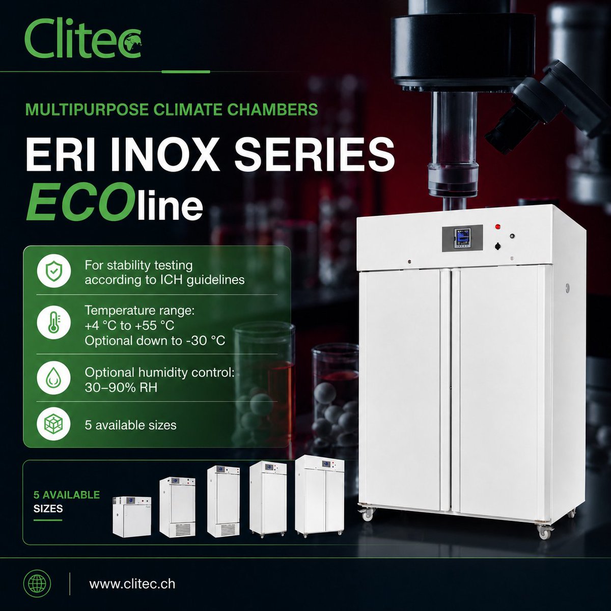 Clitec__GmbH's tweet photo. 🌡️ Precise climate simulation for reliable test results.

✅ +4 °C to +55 °C
✅ Optional down to -30 °C
✅ 30–90% RH
✅ 5 available sizes
Learn more: https://t.co/rEQZnPPIWP
#Clitec #ClimateChambers #StabilityTesting #ICHGuidelines #LaboratoryEquipment #Pharma https://t.co/8EkgZgdBOt