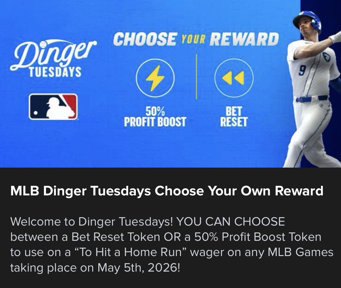 GhostEVplays's tweet image. ⚾️ FanDuel MLB Home Run Boost

⚾️ +4074 (FV +2675.81)
+EV: 50.26%
Playing: 0.06 Unit Promo Max

#fanduel #sports #mlb #baseball