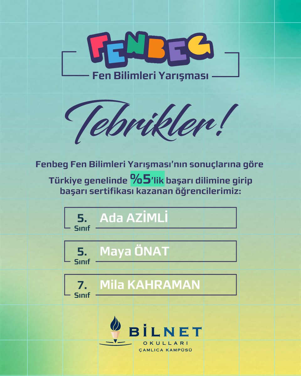 Bilnet Okulları Çamlıca İlköğretim Okulu tweet media