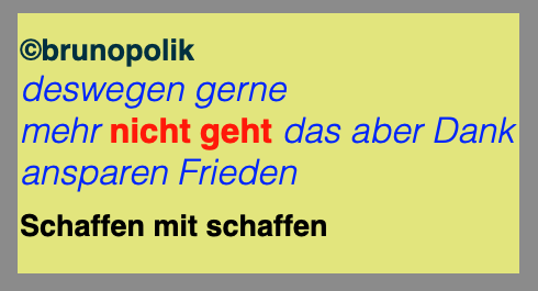 Brunopolik's tweet image. mehr nicht geht - 
Bundestagsreden werden Poesie, werden Kunst - Schaffen mit schaffen - Lars Klingbeil SPD @larsklingbeil in #Deutschem #Bundestag als #Haiku #Poetry #Poesie #Politik #Kunst #Art als #Dada vom #DadaNerd wp.me/p73wti-1pgFS