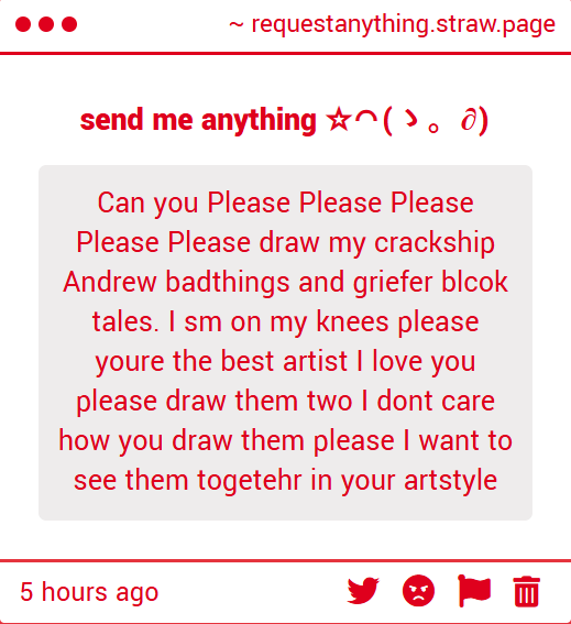 huntvae's tweet photo. anon!!! if u can u should send me a dm on my main and ill do ur request when im able to https://t.co/xRAHeQIo10