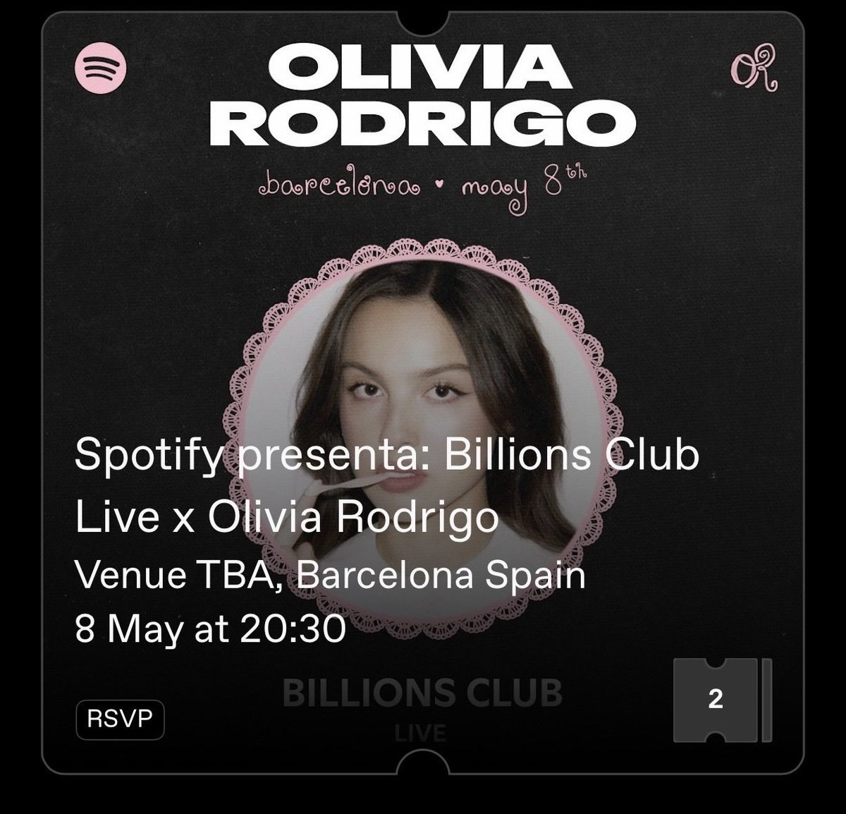 carla⸆⸉🎧 is seeing olivia may 8! tweet media
