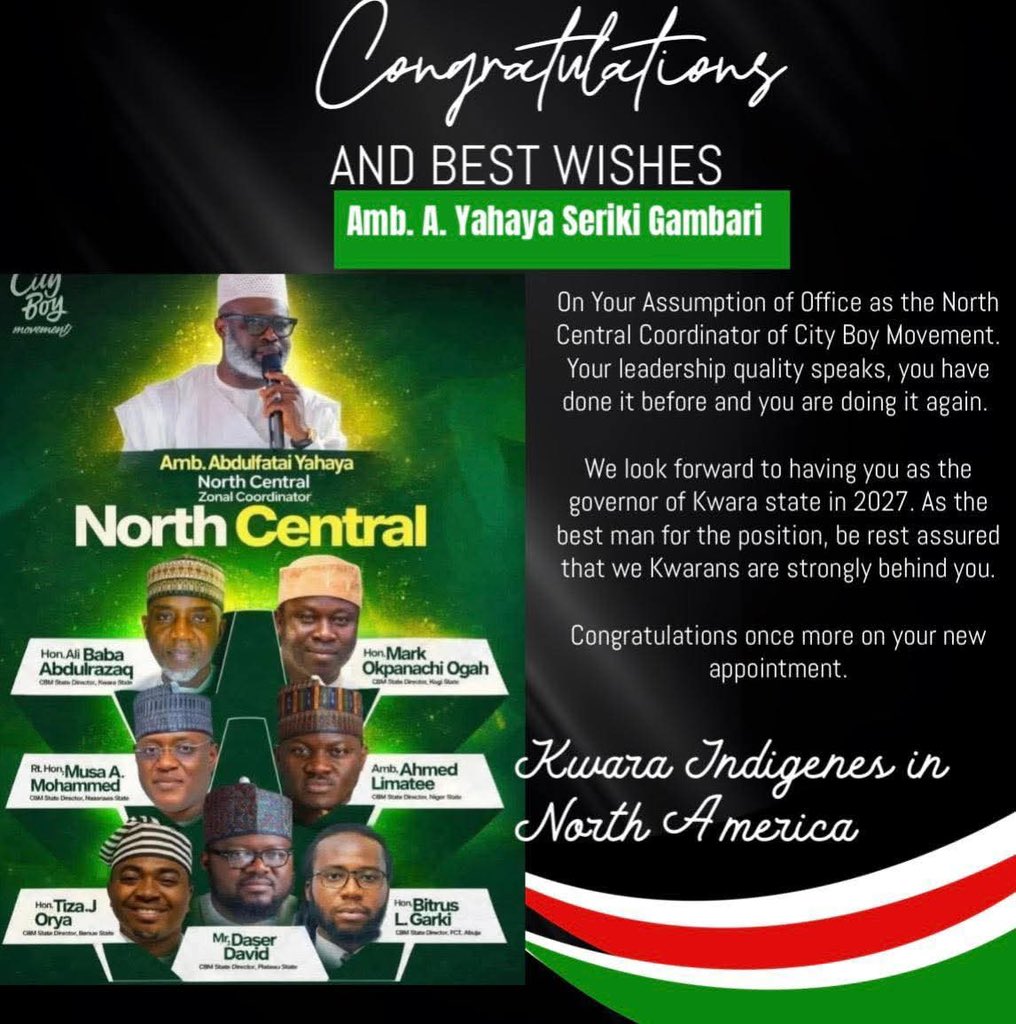 cieloroofclub's tweet photo. Kwara needs a governor who can create opportunities, attract investments, and empower the next generation.
A leader with practical business experience will always understand the value of economic growth.
Yahaya Seriki is prepared for this task.
#Amba4Kwara https://t.co/Htn1OvWUCA