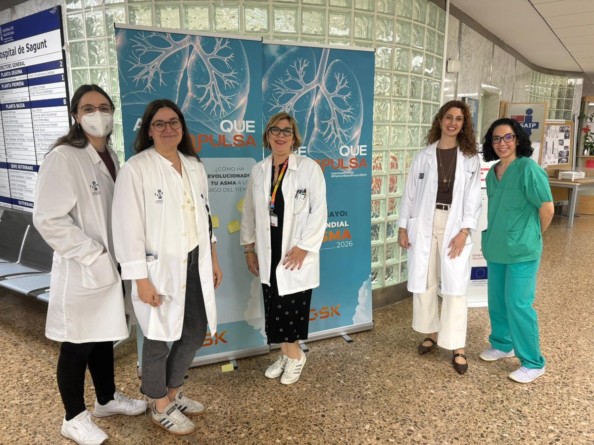 GVAsagunt's tweet photo. 🏥🫁El equipo de Neumología del Hospital de Sagunto @GVAsagunt se suma activamente al Día Mundial del Asma con iniciativas formativas, desarrollando un taller con información acerca de la enfermedad, síntomas y tratamientos.
#Neumología
#DiaMundialdelAsma https://t.co/0j58va33go