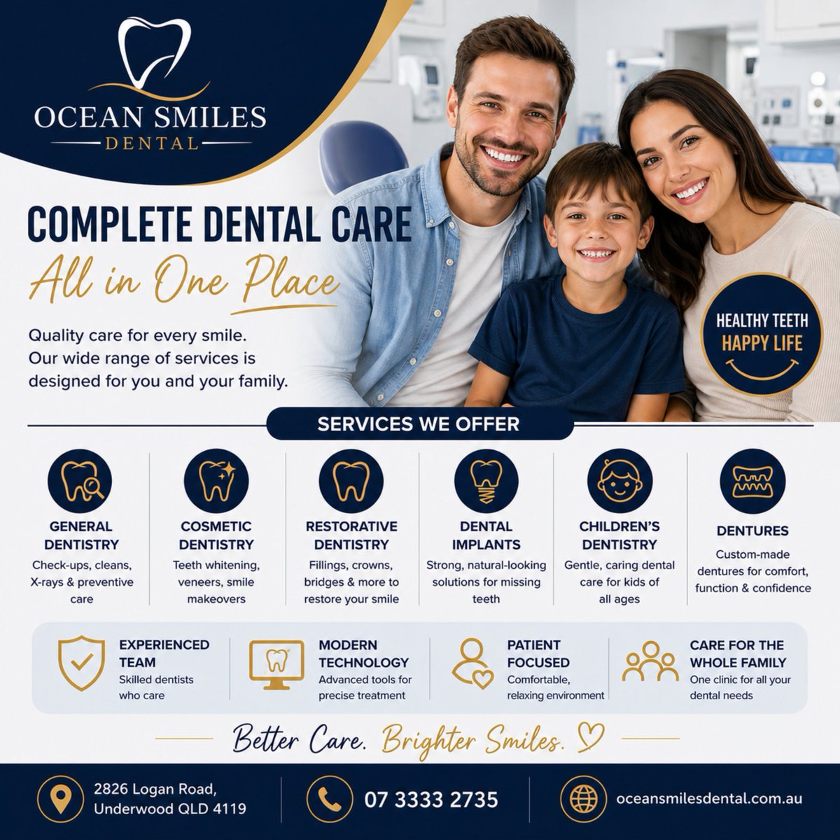 OSDUnderwood's tweet image. Clinic in Underwood &amp;amp; Nearby Suburbs

All your dental care in one place.

General, cosmetic, restorative, implants &amp;amp; more.

Ocean Smiles Dental
07 3333 2735
2826 Logan Road, Underwood QLD 4119
oceansmilesdental.com.au

#DentistUnderwood #Brisbane #DentalClinic #FamilyDentist