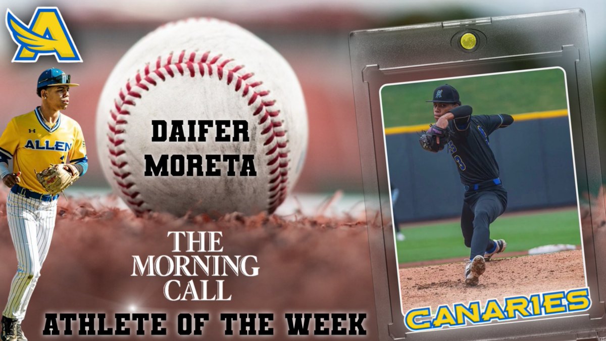 CanaryAthletics's tweet photo. Daifer Moreta nominated as The Morning Call Athlete of the Week! 3 Run HR in a 13-0 win over ACCHS and a  16-1 win over Dieruff, throwing 6 strikeouts including his 100th career strikeout!  Vote here: https://t.co/HR331dCaaH https://t.co/o9KSPWZWGI