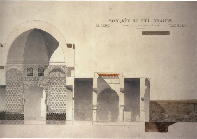 arch_Bekhelifi's tweet photo. #Tlemcen #Patrimoine #Architecture #Zianide : Relevés architecturales en aquarelle de la " #mosquée Sidi Brahim El Masmoudi " par l'#architecte "Édouard Danjoy" en 1873 https://t.co/SpeBR6Deet