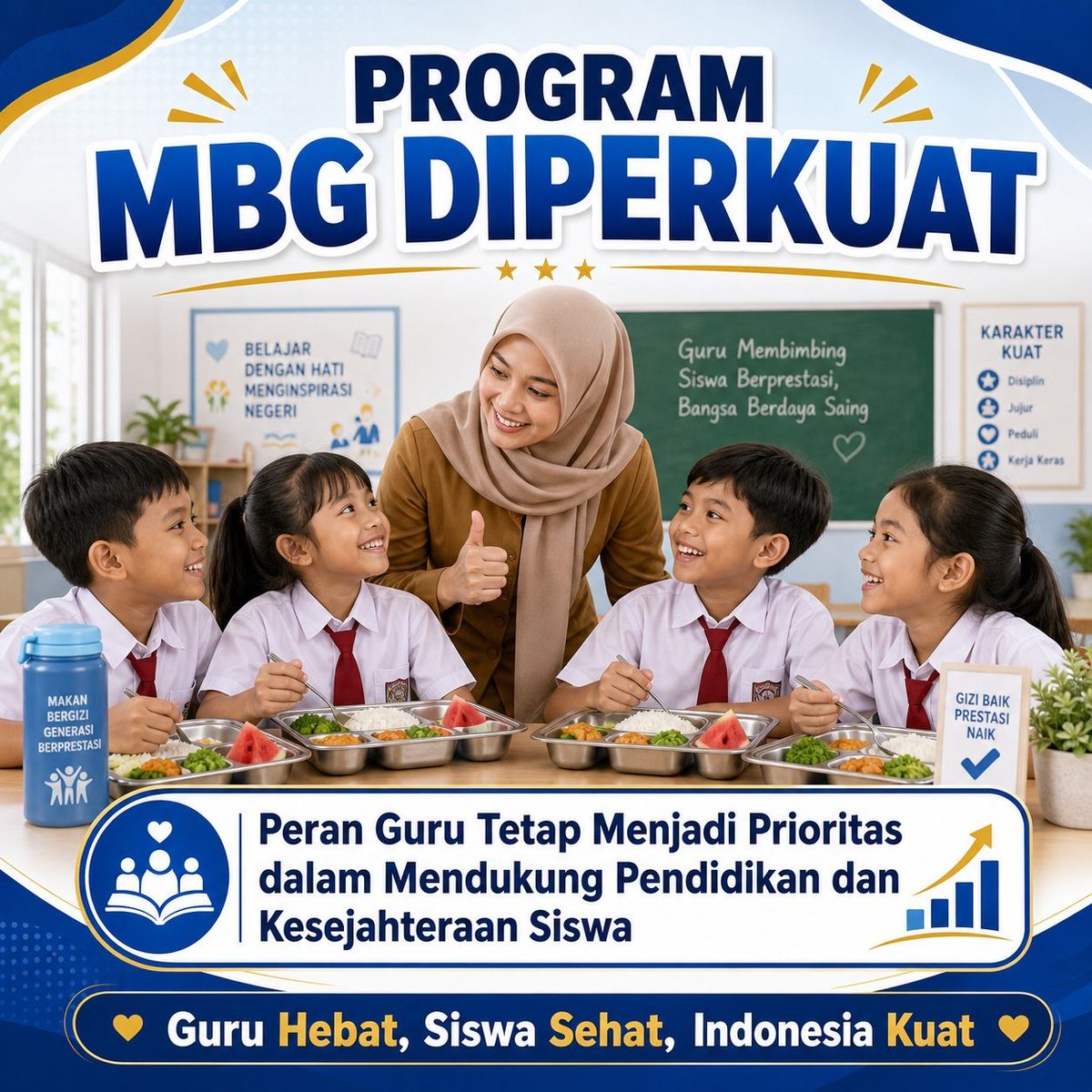 antonwibowooo's tweet photo. Program MBG yang diperkuat menunjukkan komitmen kita untuk meningkatkan pendidikan dan kesejahteraan siswa. Mari kita dukung peran guru yang selalu menjadi pilar utama dalam menciptakan generasi yang unggul. https://t.co/mBVxPhVr5H