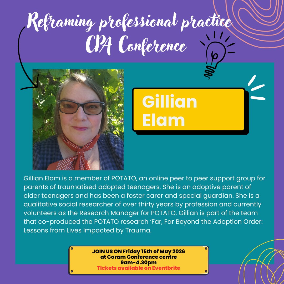 silenceduk's tweet photo. ⏳ Just 10 days to go!

We’re pleased to welcome Gillian Elam from POTATO (parent peer support group) to the Reframing Professional Practice – Child to Parent Abuse Conference on the 15th of  May 2026 in London.

 Limited spaces remaining
🔗 Book your place:  link is in the bio https://t.co/gMEkRlT9dM