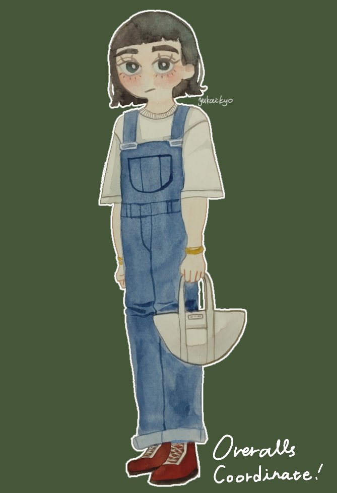 yukyo_07's tweet image. Overalls coordinate!
#illustration
#イラスト