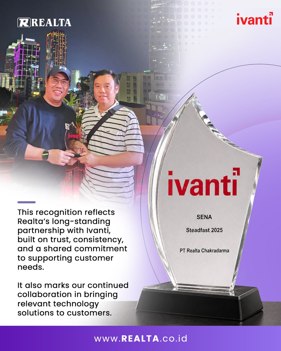 Realta_OneSol's tweet photo. Thank you, Ivanti.
This recognition reflects the collaboration built through delivering relevant technology solutions to customers. As a solution partner, Realta will continue to support customers with practical, reliable solutions that align with their business needs. https://t.co/MD6yDb8Dko