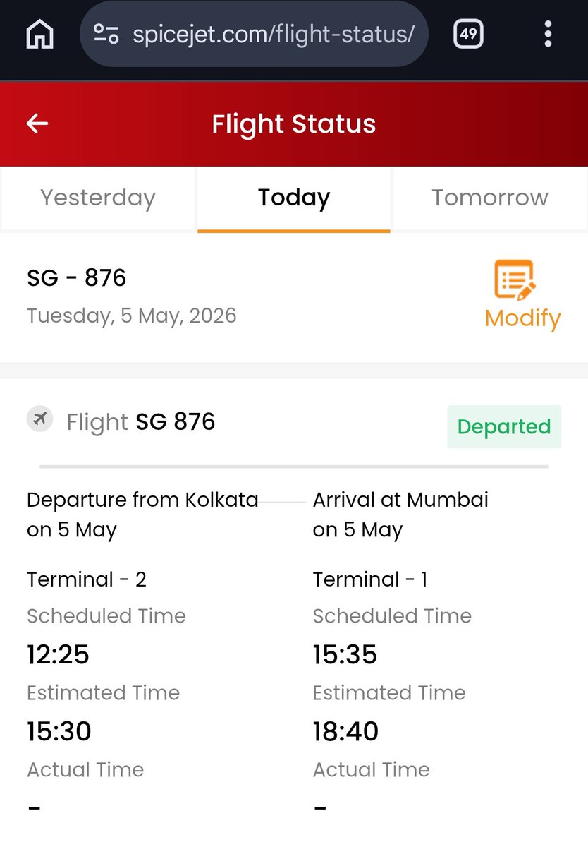 punkedge's tweet photo. . @flyspicejet can you tell us when you flight SG 876 will depart? The passengers have been sitting in the plane for over an hour now. Your site shows it has left. You have no respect for senior citizens and patients. How much they have to suffer. https://t.co/JWZ1stDuij