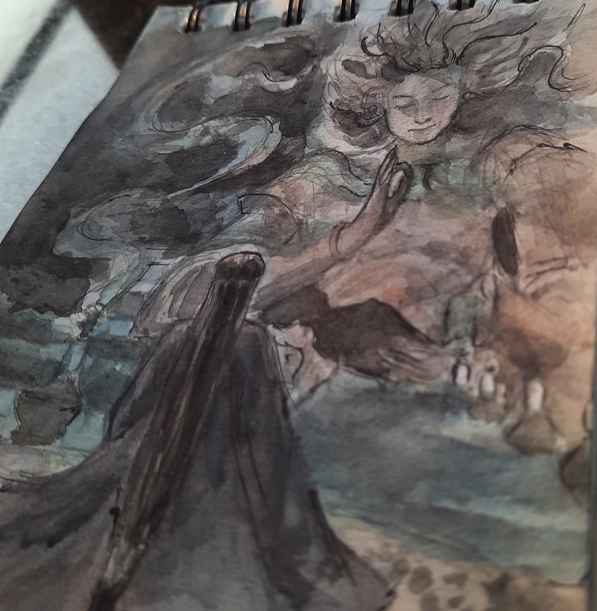 aloneNgreen's tweet photo. hi 👣 #veilofshadows #art #tradart #painting #artistsupport #smallartist https://t.co/3Qjbcek7mi