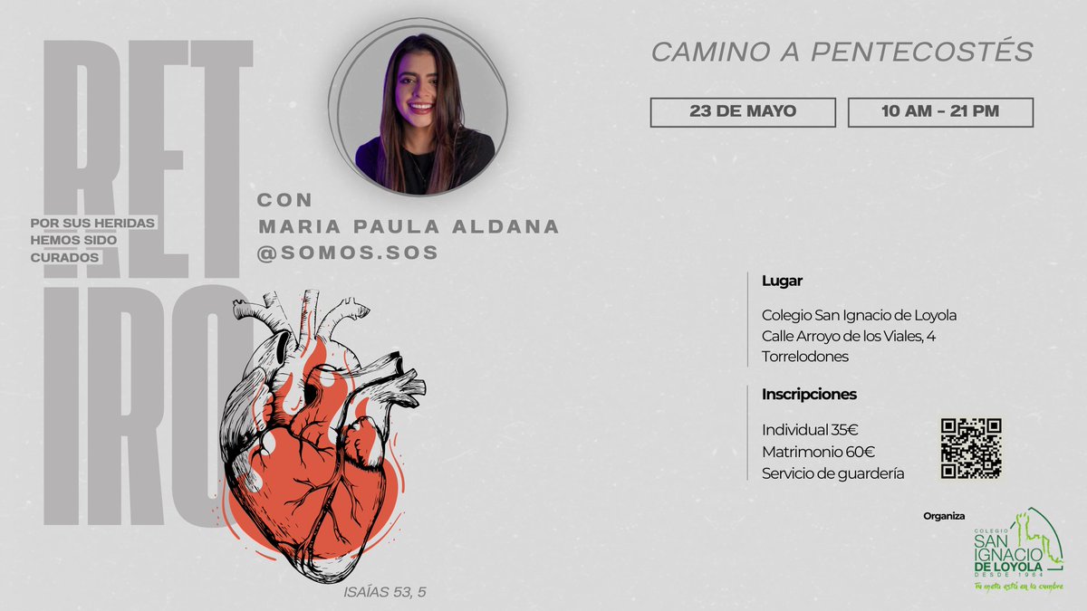 colesanignacio's tweet photo. 👉 Apunta esta fecha: 23 de mayo.

Vamos a celebrar Pentecostés con un retiro dirigido por María Paula Aldana, de Somos Suyos,  experta en Teología del Cuerpo.

Tenéis todos los detalles y el enlace para apuntaros en el siguiente link:
https://t.co/UsxBfnul27 https://t.co/y1heWGFMpE
