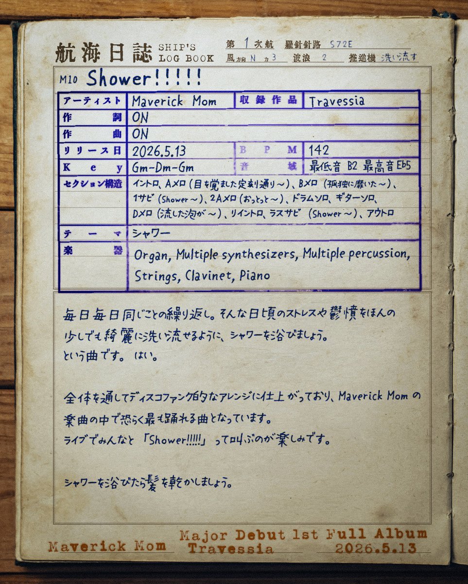 航海日誌 -SHIP'S LOG BOOK- -------------------- M10. Shower