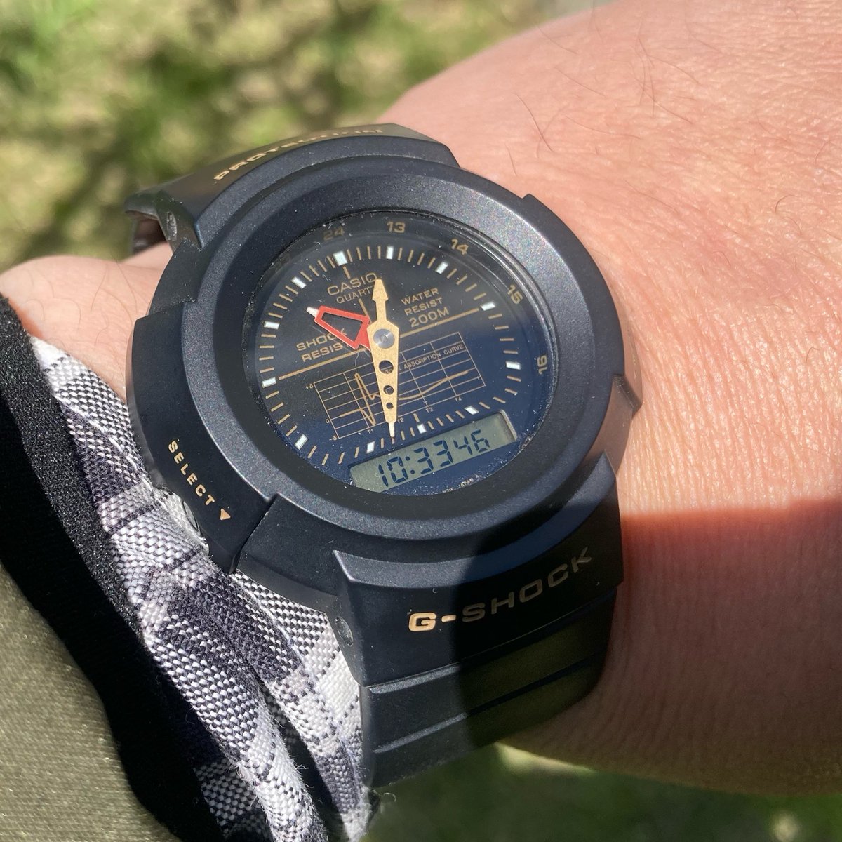 今日のお供はG-SHOCKのAW-500G-1EVでした。 #gshock #腕時計