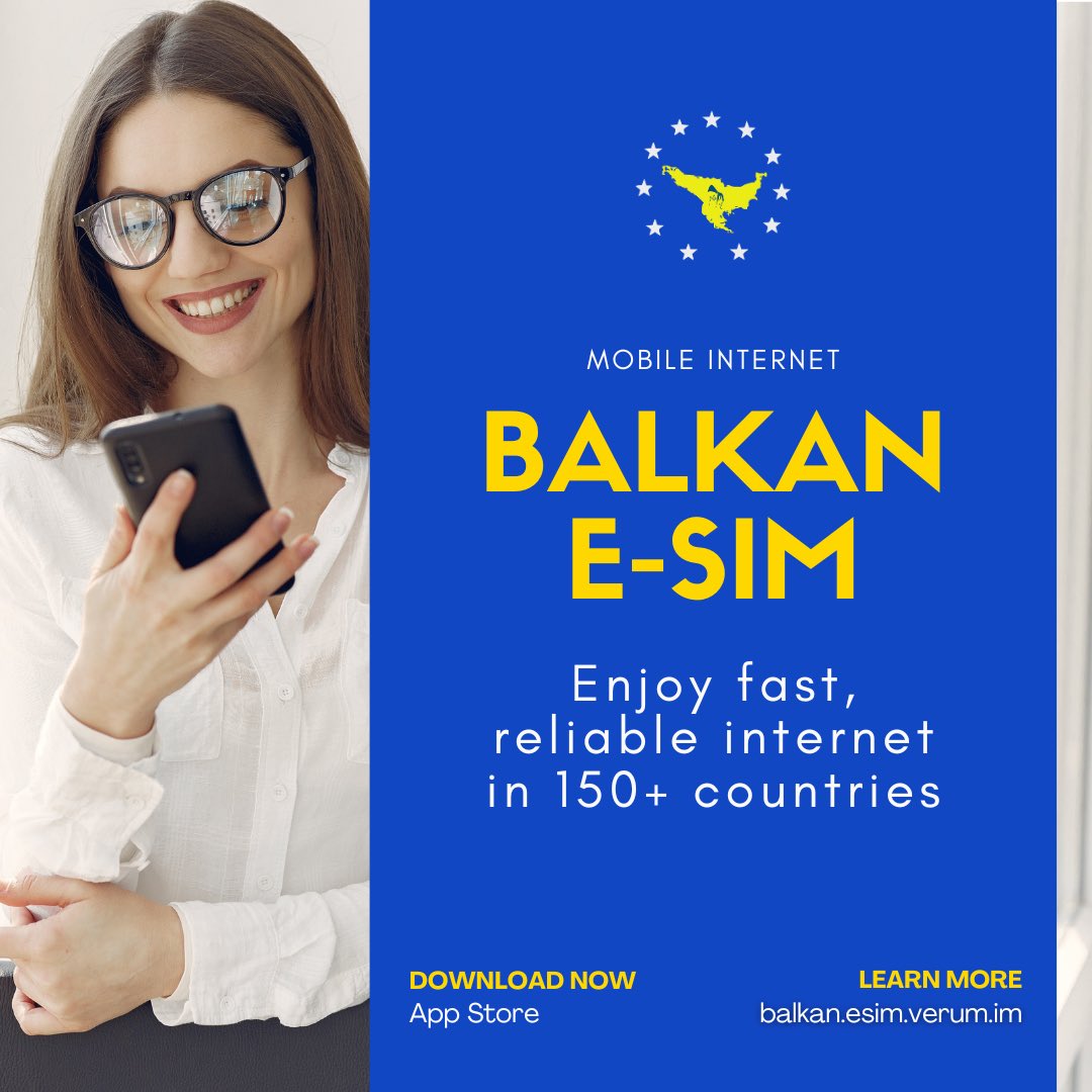 esimBalkan's tweet image. ✈️ Heading on a trip? Don’t forget to download the Balkan E-SIM app.
Enjoy fast, reliable internet in 150+ countries — no roaming, no hassle.

Travel easy. Stay connected 🌍

📲 balkan.esim.verum.im

#BalkanEsim #eSIM #Travel #StayConnected