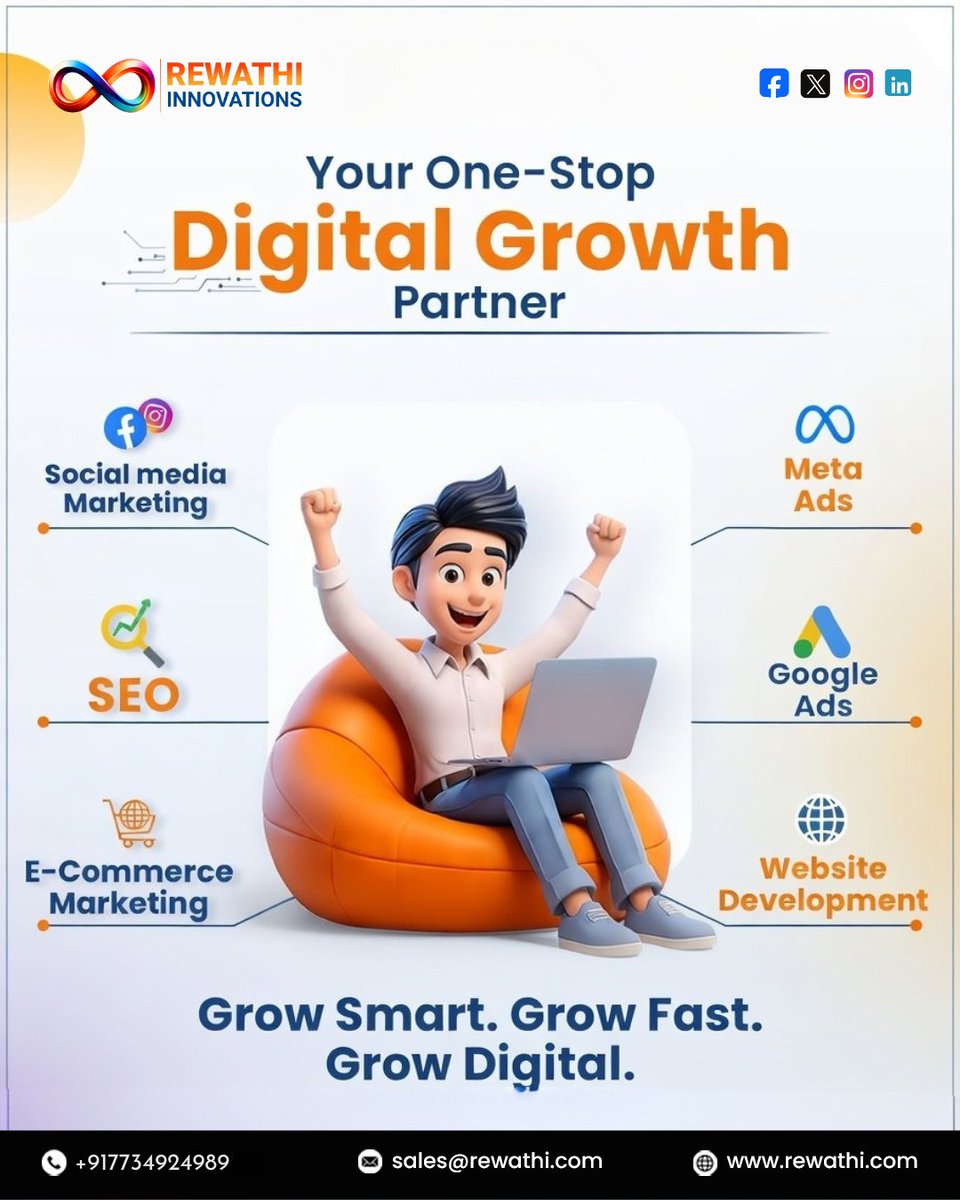 RewathiIT's tweet image. Struggling to grow your business online? 🚀

From visibility to conversions — we handle it all.
Social media, SEO, ads, websites… everything under one roof 💻📈

No guesswork. Just real growth.

#digitalmarketing #growonline #businessgrowth #seoindia #socialmediamarketing