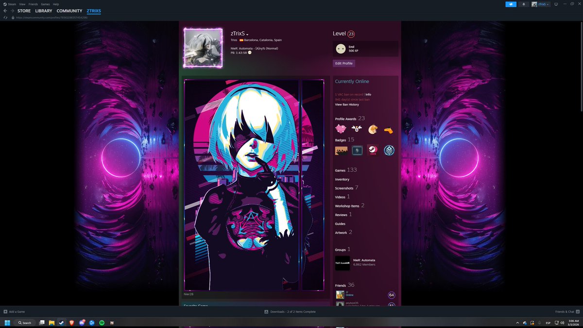 zTrix_s's tweet photo. @saamule @tah8no No se yo xd, ahí va otra foto de steam de cómo lo tenía antes, el fondo costaba dinero (céntimos) pero igual, el tío se gastaba dinero para tener el mismo fondo https://t.co/gtmqStTs3B