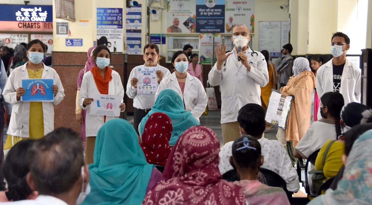 institute_NITRD's tweet photo. Under #TBMuktBharat, sensitization conducted in OPD &amp; wards at NITRD on World Asthma Day &amp; Hand Hygiene Day.

Health talk, handwashing demo, soap distribution &amp; yoga sessions for respiratory health.

@TBMuktBharat @TbDivision @MoHFW_INDIA @PIB_India
#YesWeCanEndTB #NTEP https://t.co/faByNIBXTu