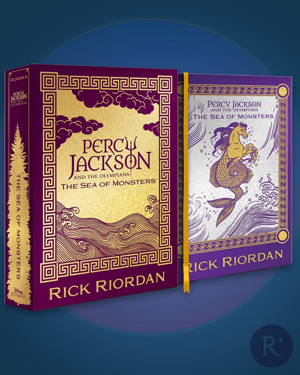 readriordan's tweet photo. On sale today: The Deluxe Collector's Edition of Percy Jackson and the Olympians: The Sea of Monsters!

This gorgeous, foiled edition of The Sea of Monsters with new interior art is the perfect accompaniment to Season Two of the Percy Jackson and the... https://t.co/JbscbGQD6f