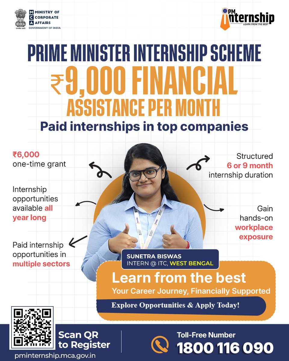 rdnss_kolkata's tweet image. Empower your skills with real-time experience.
Prime Minister Internship Scheme awaits you!
#SkillIndia #Internship
@mansukhmandviya @khadseraksha @YASMinistry @_NSSIndia @mybharatgov