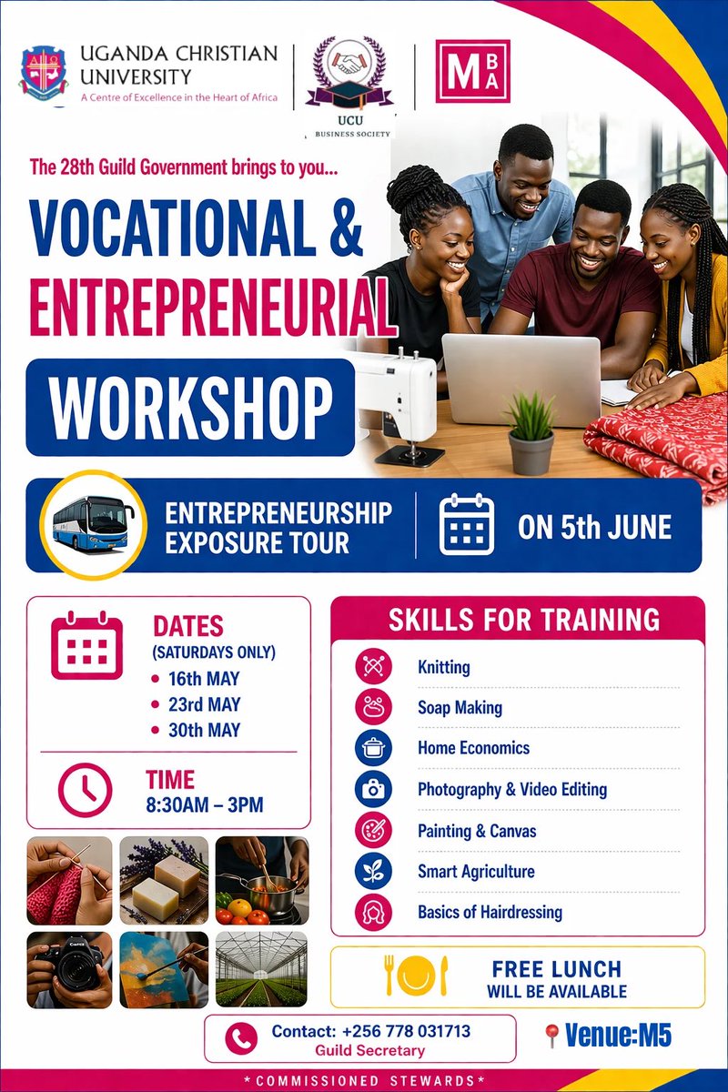 theucuguild's tweet image. Step into your next level of growth.
Join the Vocational &amp;amp; Entrepreneurial Workshop.
Turn skills into income, Ideas into impact building real hustlers, not just talkers.
Pull up, bring a friend, change your story.
#EntrepreneurialWorkshop
#HandsOnLearning
#CommissionedStewards