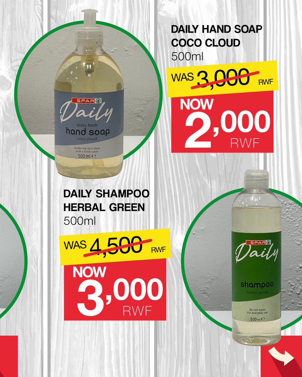SparRwanda's tweet photo. Prices down. Value up. Your everyday favorites now at better prices—only at SPAR.
Hurry, while stocks last.#PriceCrush #BetterTogether #SPARDeals #SparNiSawa https://t.co/ZlRLTiA5OQ