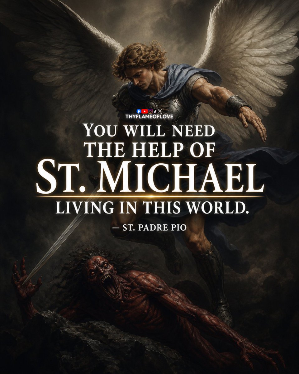 "You will need the help of St. Michael living in this world." 
— St. Padre Pio 

St. Padre Pio is reminding you that the spiritual life is not neutral. There is a real battle for your soul, even if you don’t always see it. Scripture says, “Our struggle is not against flesh and