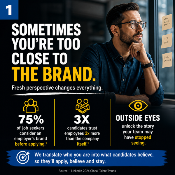 RecruitSourceX's tweet photo. Sometimes You’re Too Close to the Brand

The goal is to convert talent externally. https://t.co/tFfxxPSsjT https://t.co/tkEGM96kN2