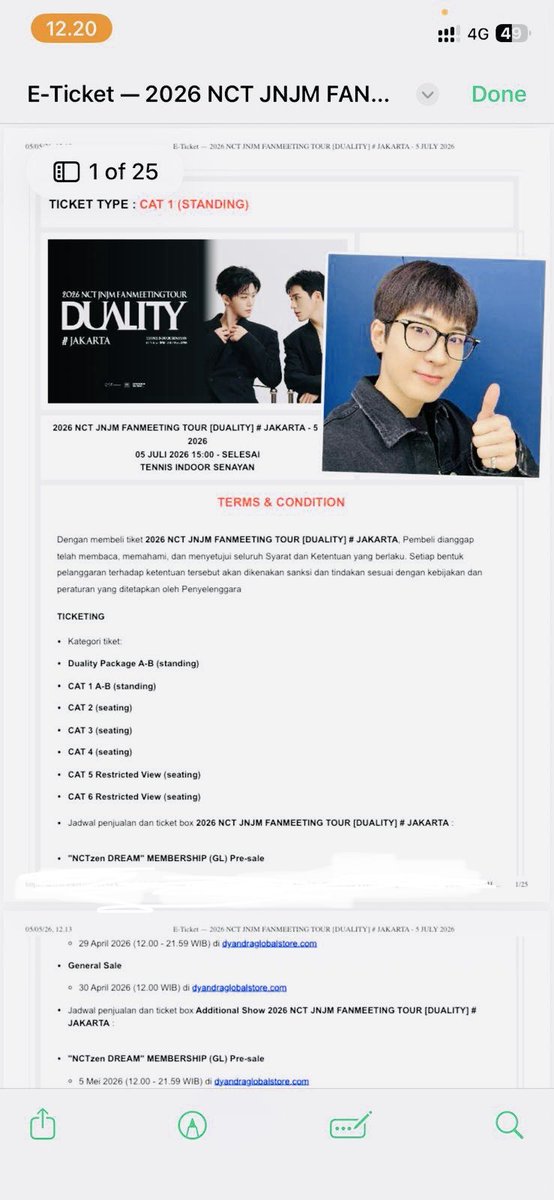 realizeeeeeee_'s tweet photo. Yey hari ini secure 2 tix Cat 1 Add Show NCT JNJM 

Aku open jaswar yaa buat generale sale besok, ketentuannya:
- Self Payment dan pake data sendiri yaa
- Tanpa DP
- Fee di bayar setelah tiket secure, jadi kalo ga dapet ga usah bayar

Fee 300k/Tix All Cat kecuali Duality yaa guys https://t.co/Og6Y9LcKVC