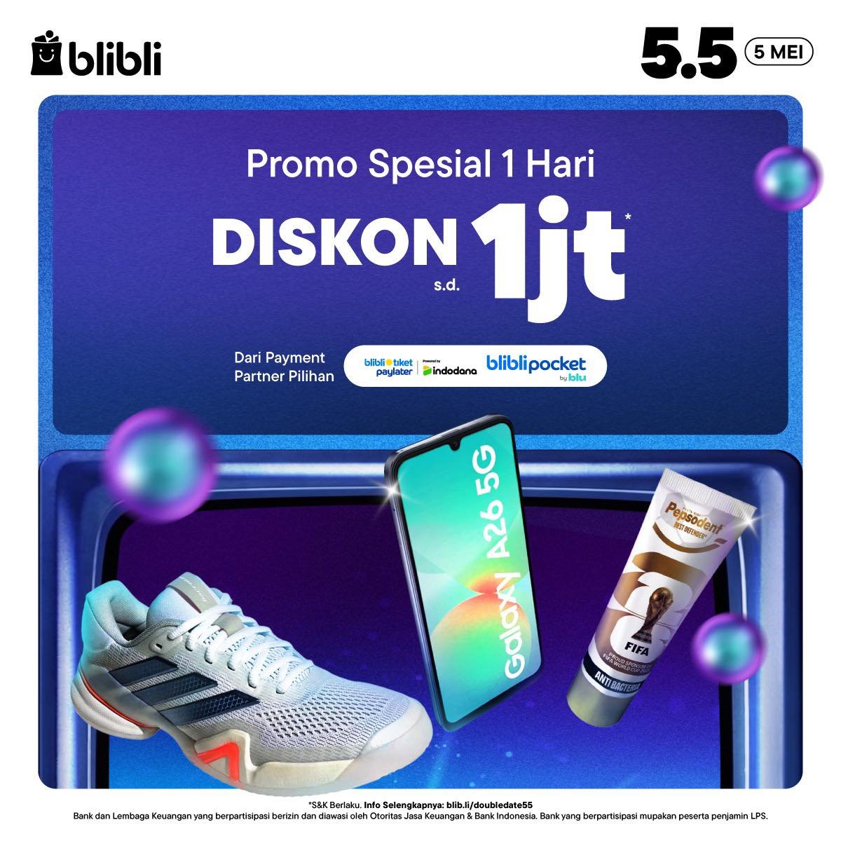 bliblidotcom's tweet photo. spesial hanya 1 hari di 5⃣.5⃣ diskon sampai Rp1jt! 👗bikin penampilanmu semewah datang ke met gala di https://t.co/bW6LeJPsxz
#NoBlabladiBlibli #CekDuludiBlibli #PTRx https://t.co/eoQaClWoHB