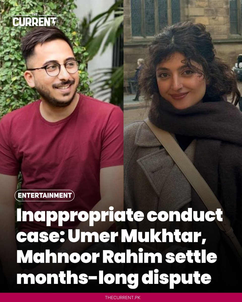 TheCurrentPK's tweet image. An online dispute between producer Umer Mukhtar and digital creator Mahnoor Rahim has come to a close, with both parties confirming an amicable settlement after weeks of public tension.

Details: thecurrent.pk/inappropriate-…

#TheCurrent #LatestNews