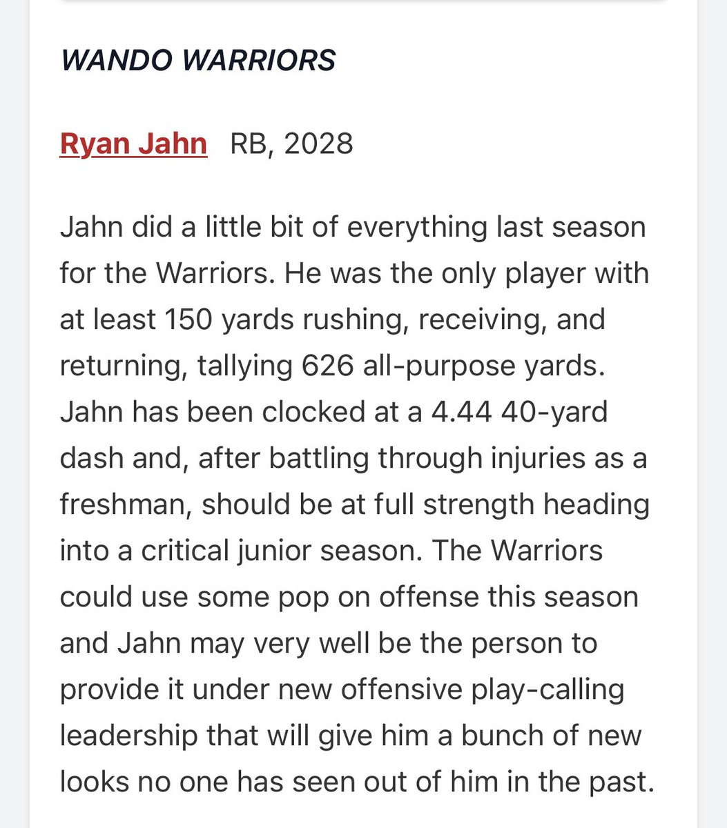 Ryan Jahn C/O 2028 RB tweet media