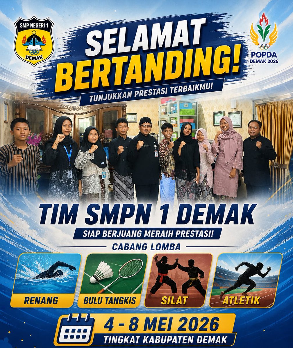 smp1dmk's tweet photo. Selamat bertanding untuk kontingen Rayon 01 💪💪💪 https://t.co/KgaH1mEkEo