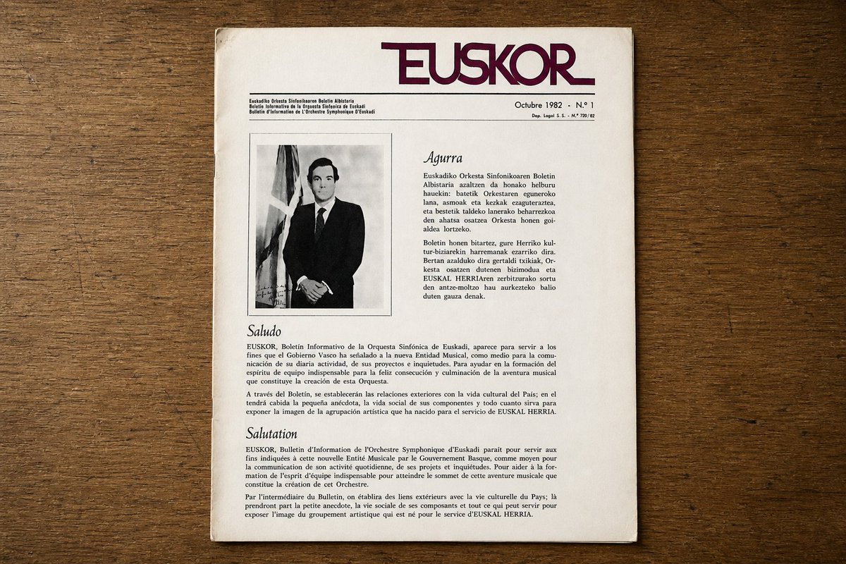 euskadiorkestra's tweet photo. 1982an Euskadiko Orkestraren sorkuntzan ezinbesteko rola jokatu zuen Carlos Garaikoetxea lehendakaria atzo hil zen. Gaur @baluarte_pamplona-n eskainiko dugun 'Strauss / Mendelssohn' kontzertuan minutu bateko isilunea eskatuko dugu bere omenez.
ℹ️ https://t.co/WIEKfFuYKI https://t.co/i5uCTpe0La