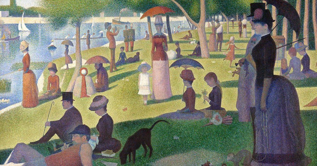 ben platt in tanner fletcher, inspired by “a sunday afternoon on the island of la grande jatte”