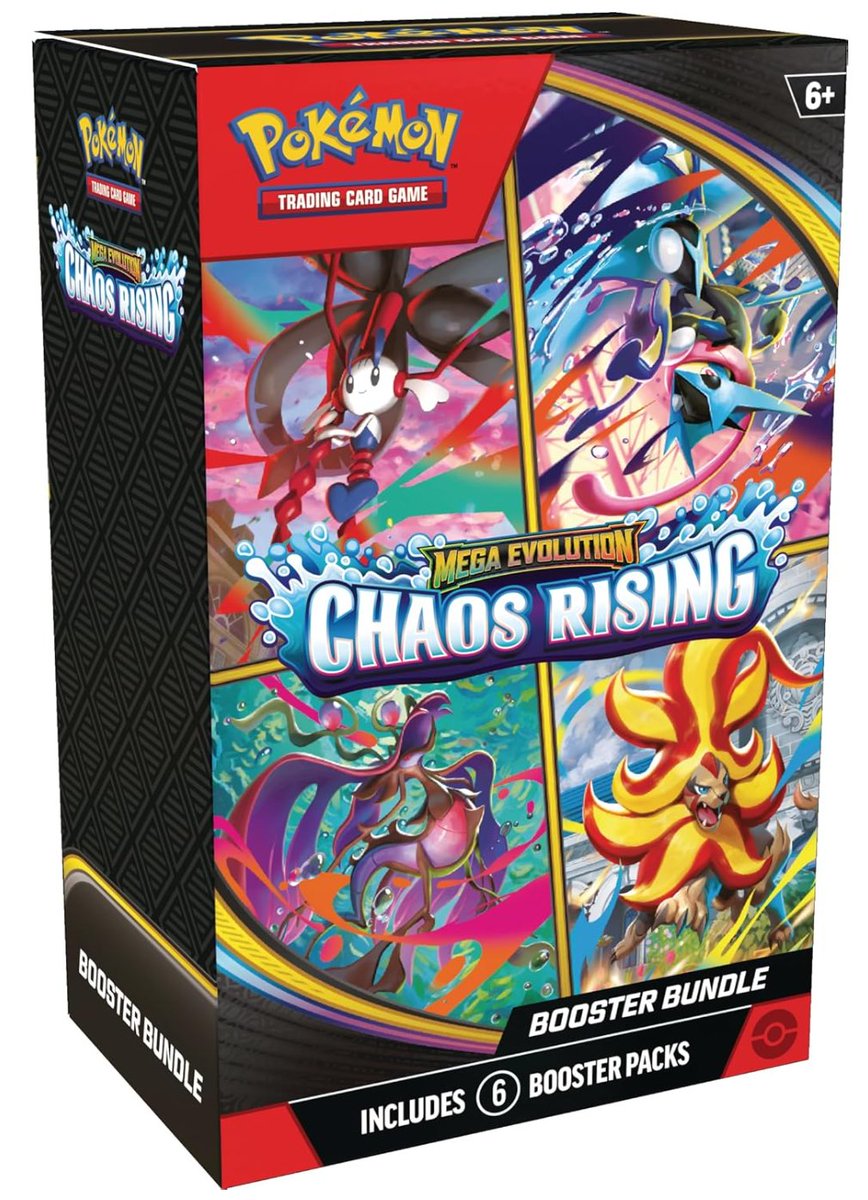 SOLELINKS's tweet photo. Ad: Pokémon TCG: Mega Evolution—Chaos Rising Booster Bundle pre-order on Amazon w/ Price Guarantee => https://t.co/O9mK8Lgf1i https://t.co/IM6SVyzcQd