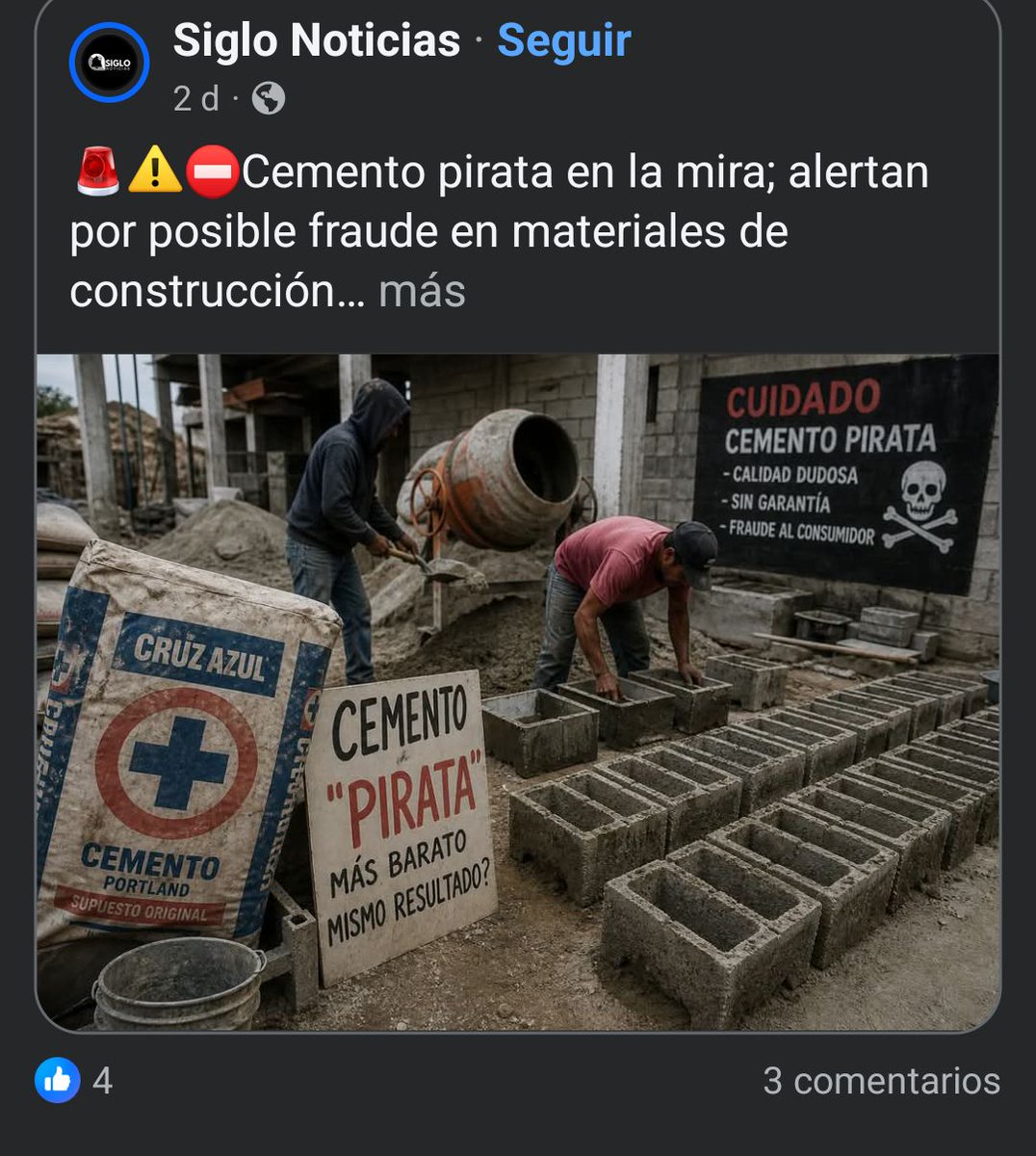 ilusionista's tweet photo. Que grande es usted @PirataEcdqemsd incluso vende cemento. https://t.co/giz3vg4TZU